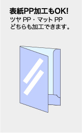 表紙PP加工もOK!ツヤPP・マットPPどちらも加工できます。