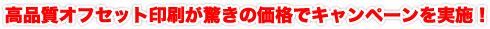 高品質オフセット印刷が驚きの価格でキャンペーンを実施！