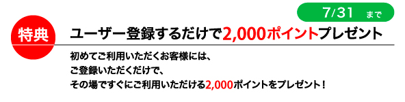 2000ptプレゼント